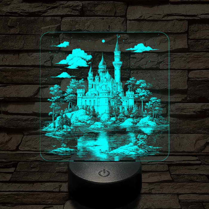Álomszép palota 7 színű valósághű 3D led lámpa