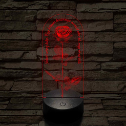 Szerelmes rózsa 7 színű valósághű 3D led lámpa