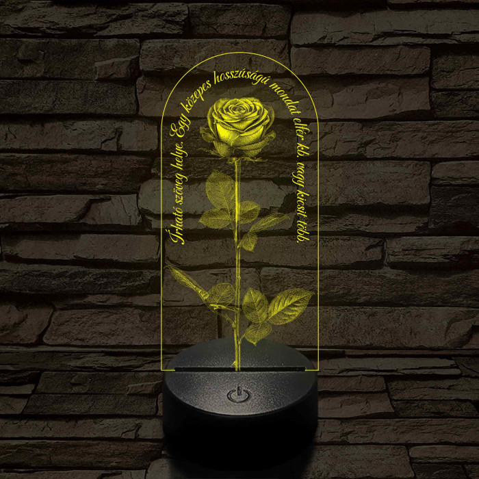 Szerelmes rózsa 7 színű valósághű 3D led lámpa