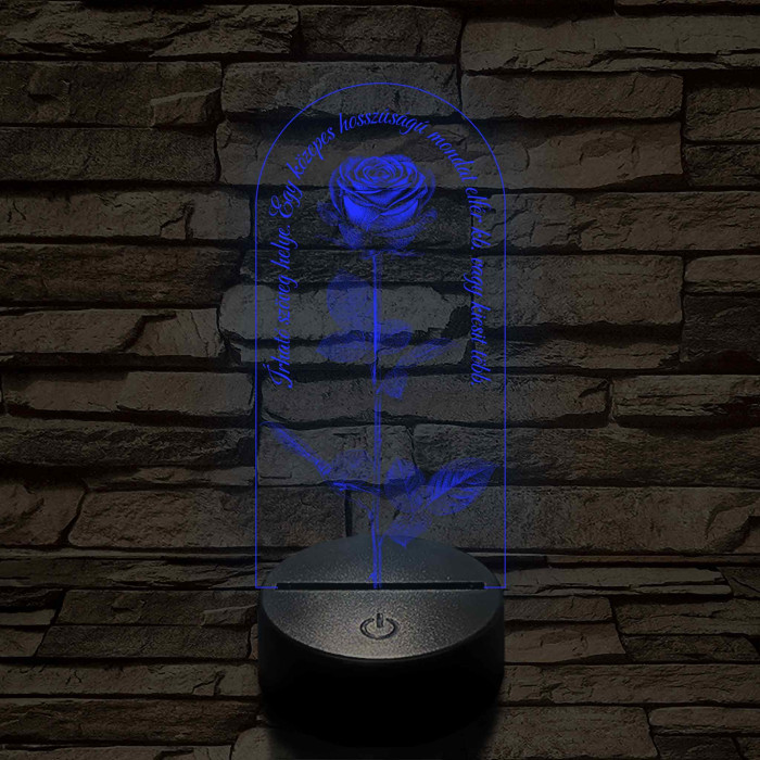 Szerelmes rózsa 7 színű valósághű 3D led lámpa