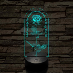Szerelmes rózsa 7 színű valósághű 3D led lámpa