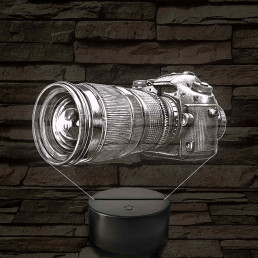 Fényképezőgép grafikás – 7 színű, színváltós LED lámpa