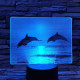 Delfinek a naplementében 7 színű valósághű 3D led lámpa