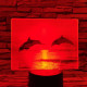 Delfinek a naplementében 7 színű valósághű 3D led lámpa