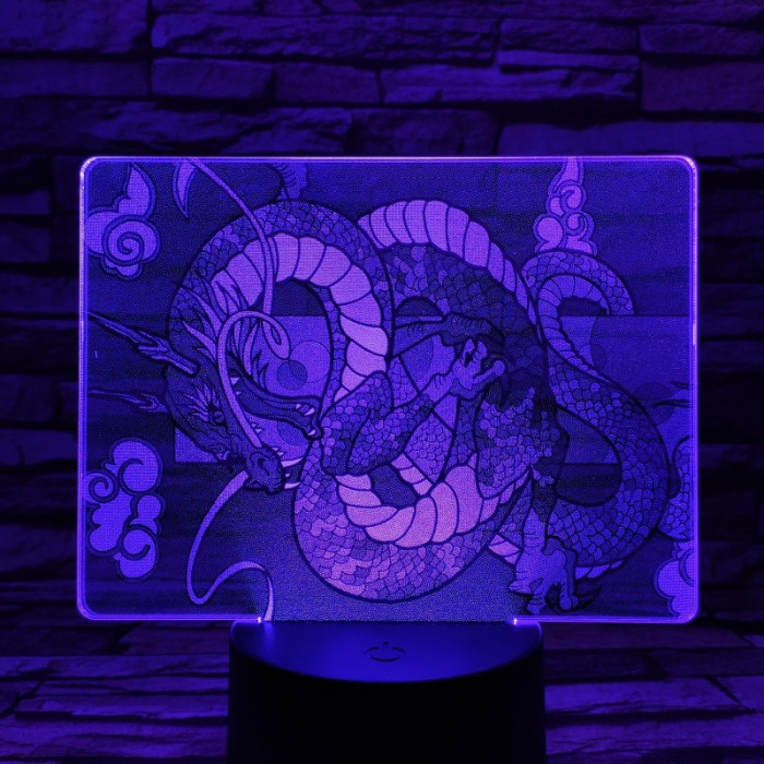 Tekeredő Sárkány 7 színű valósághű 3D led lámpa