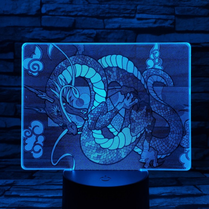 Tekeredő Sárkány 7 színű valósághű 3D led lámpa