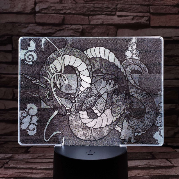 Tekeredő Sárkány 7 színű valósághű 3D led lámpa