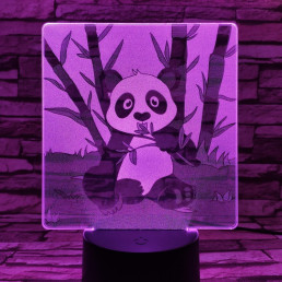 Éhes Panda 7 színű valósághű 3D led lámpa