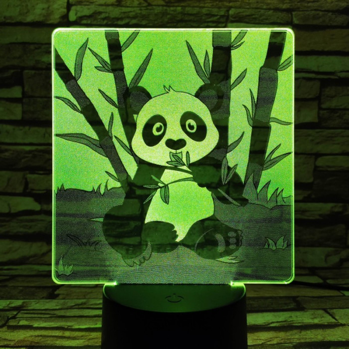 Éhes Panda 7 színű valósághű 3D led lámpa