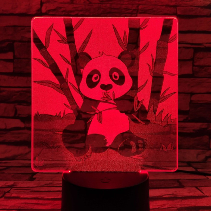 Éhes Panda 7 színű valósághű 3D led lámpa