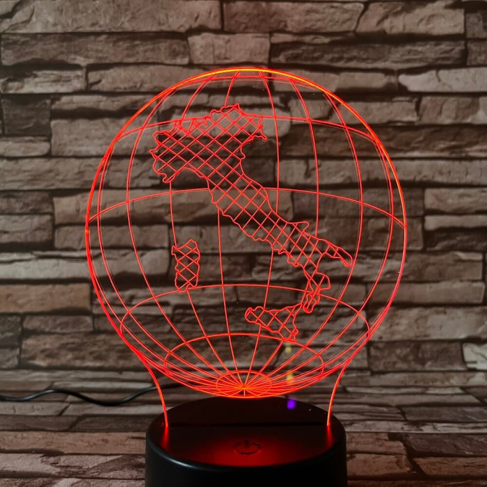 Olaszország  7 színű 3D led lámpa