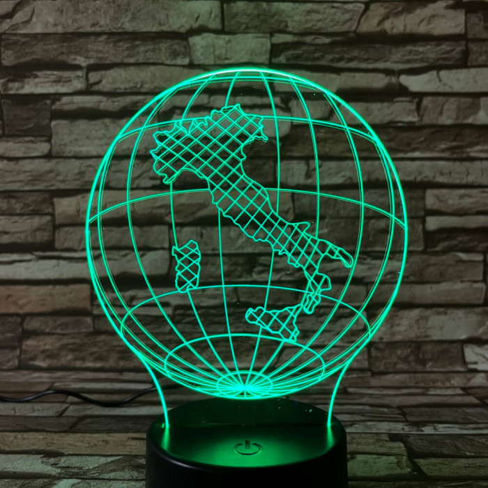 Olaszország  7 színű 3D led lámpa