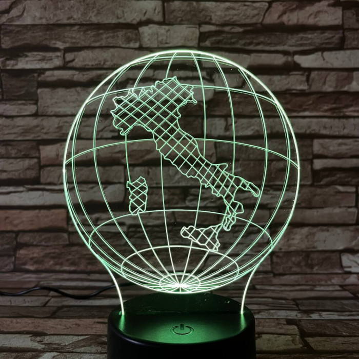 Olaszország  7 színű 3D led lámpa
