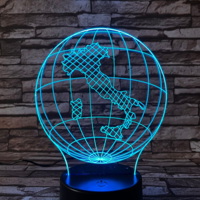 Olaszország  7 színű 3D led lámpa