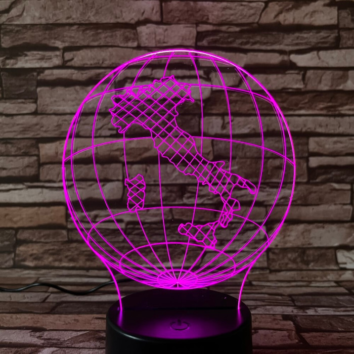 Olaszország  7 színű 3D led lámpa