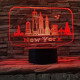 New York város  7 színű 3D led lámpa