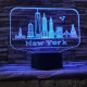 New York város  7 színű 3D led lámpa