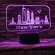 New York város  7 színű 3D led lámpa