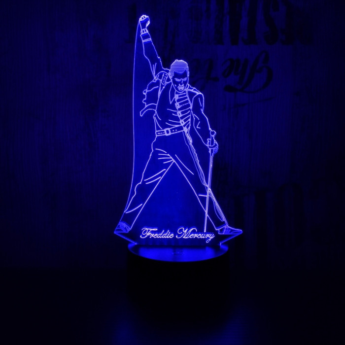 Freddie Mercury 7 színű 3D led lámpa
