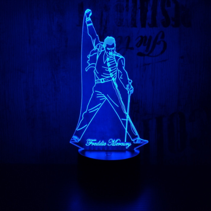 Freddie Mercury 7 színű 3D led lámpa