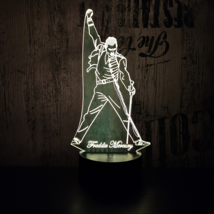 Freddie Mercury 7 színű 3D led lámpa