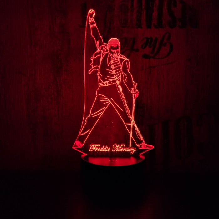 Freddie Mercury 7 színű 3D led lámpa