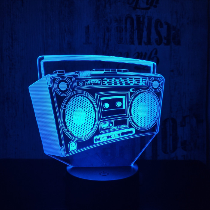 Retro magnó  7 színű 3D led lámpa