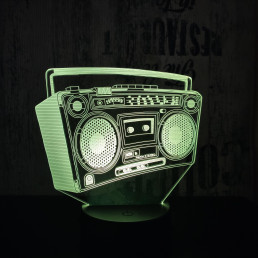 Retro magnó  7 színű 3D led lámpa