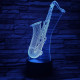 Szaxofon 7 színű 3D led lámpa