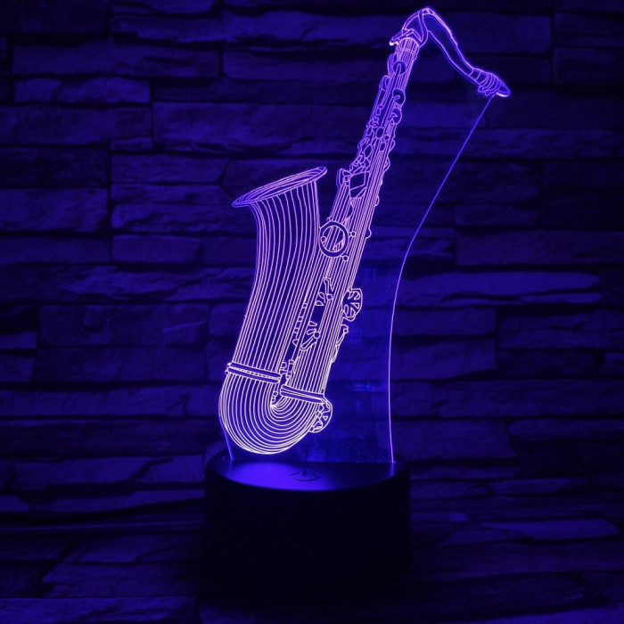 Szaxofon 7 színű 3D led lámpa