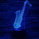 Szaxofon 7 színű 3D led lámpa