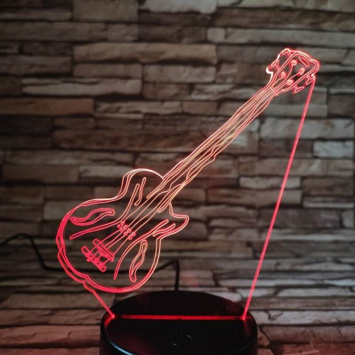 Gitár elektromos zene 3D 7 színű led lámpa