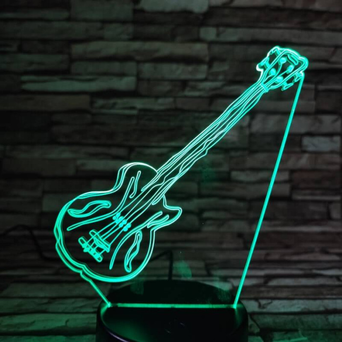 Gitár elektromos zene 3D 7 színű led lámpa