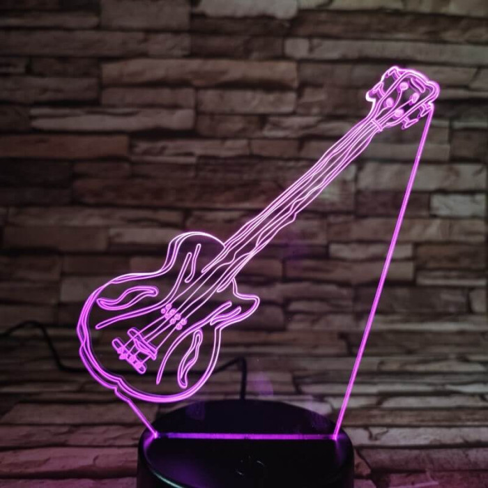 Gitár elektromos zene 3D 7 színű led lámpa