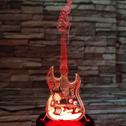 Gitár elektromos 3D 7 színű led lámpa