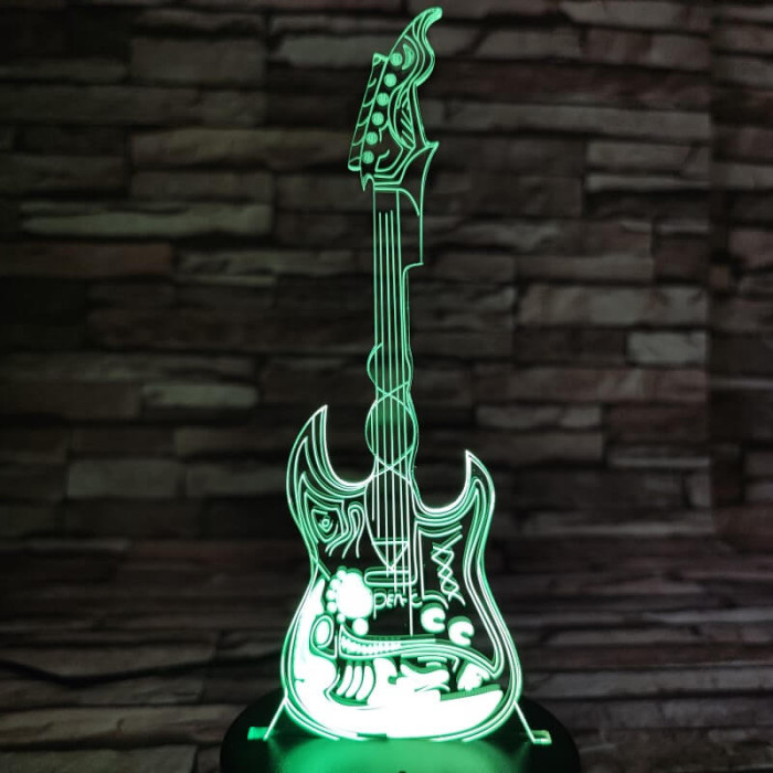 Gitár elektromos 3D 7 színű led lámpa