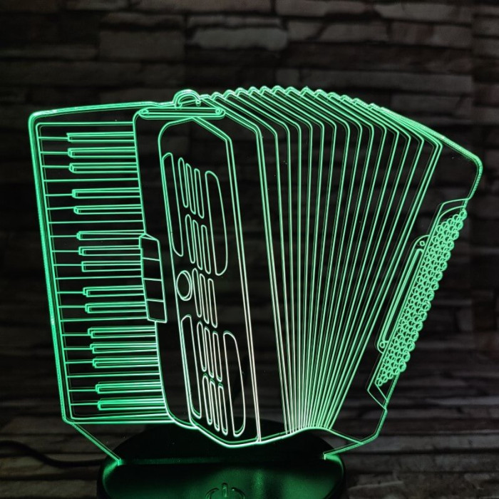 Harmonika 7 színű 3D led lámpa