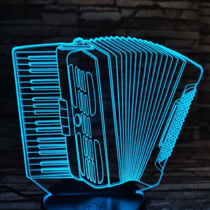Harmonika 7 színű 3D led lámpa