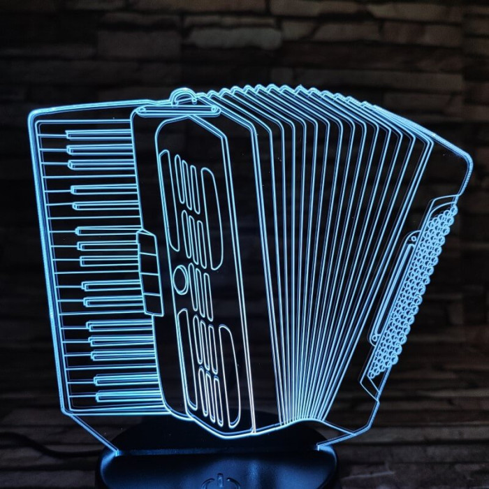 Harmonika 7 színű 3D led lámpa