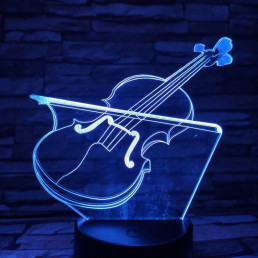 Hegedű 7 színű 3D led lámpa
