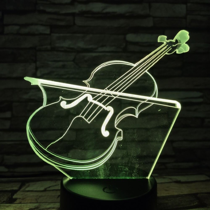Hegedű 7 színű 3D led lámpa