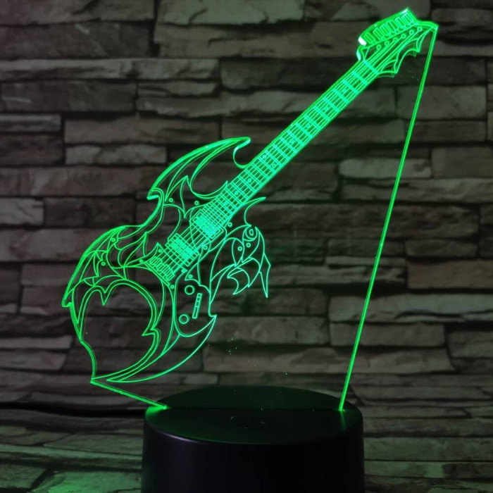 Elektromos gitár 7 színű 3D led lámpa