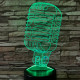 Mikrofon Retro 7 színű 3D led lámpa