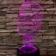 Mikrofon Retro 7 színű 3D led lámpa