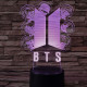 BTS 7 színű 3D led lámpa
