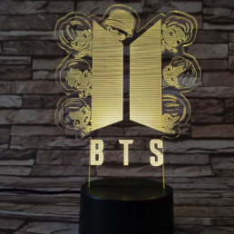 BTS 7 színű 3D led lámpa