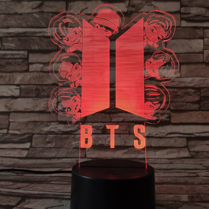 BTS 7 színű 3D led lámpa