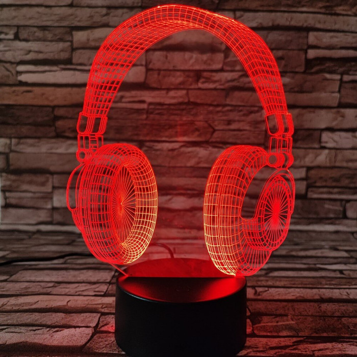 Fejhallgató 3  7 színű 3D led lámpa