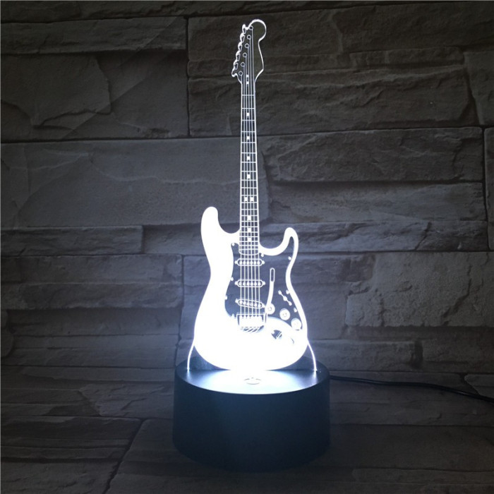 Gitár 3D 7 színű led lámpa