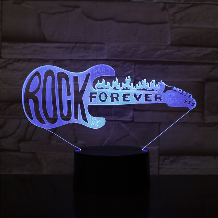 Rock Forever  7 színű 3D led lámpa